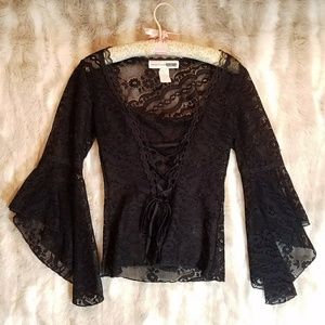 Black Lace Flowy Top by Necessary Objects 🖤🌸
